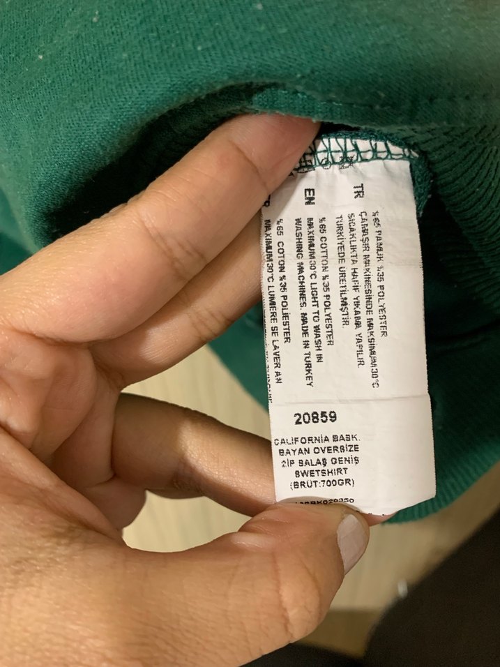 Kadın Yeşil Oversize Triko Sweatshirt - Görsel 2