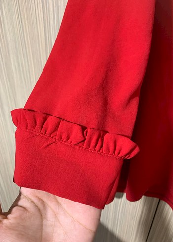 Kırmızı Uzun Kollu Tunik - Görsel 2