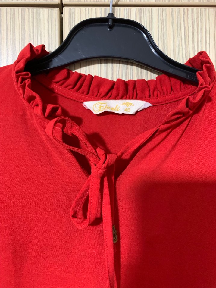 Kırmızı Uzun Kollu Tunik - Görsel 3