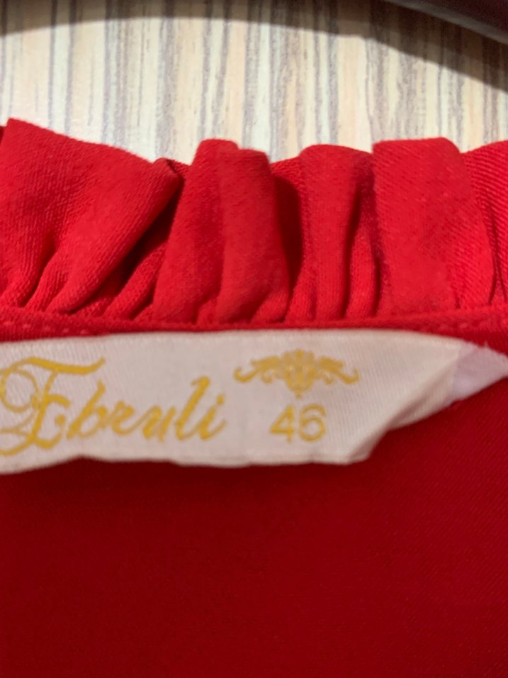 Kırmızı Uzun Kollu Tunik - Görsel 4