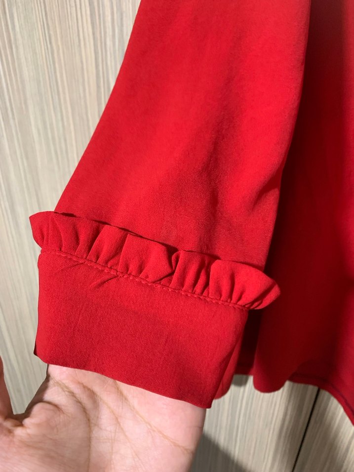 Kırmızı Uzun Kollu Tunik - Görsel 2