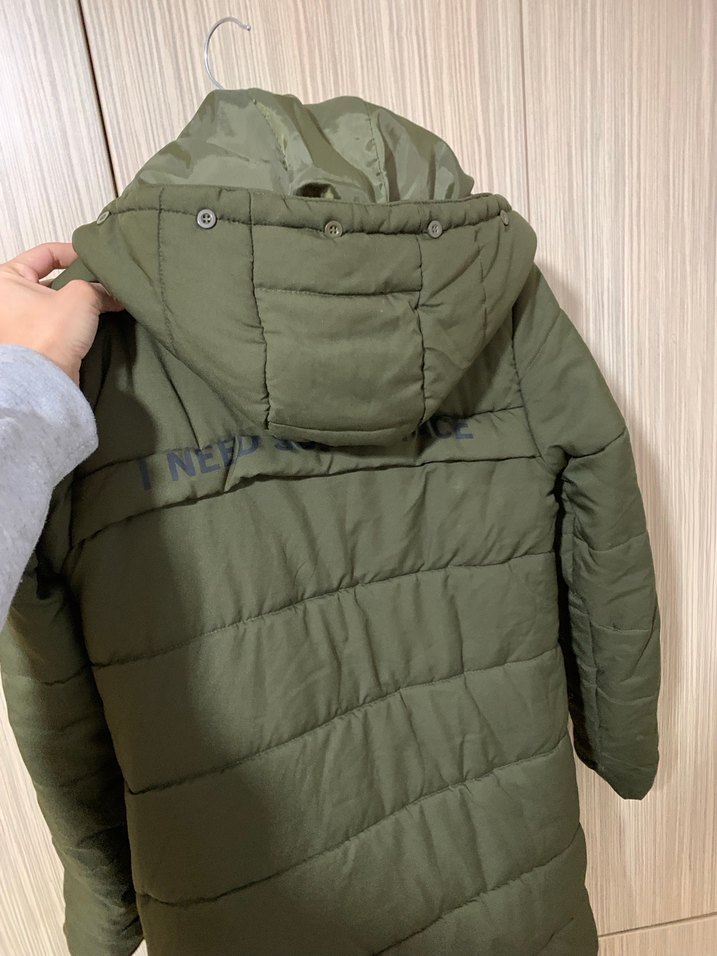 Kadın Haki Uzun Fermuarlı Kışlık Mont - Görsel 2