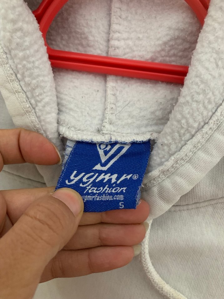 Kadın Beyaz Kapüşonlu Salaş Sweatshirt - Görsel 3