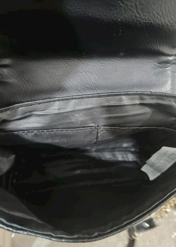 Zincir Detaylı Siyah Deri Kadın Çanta - Görsel 3