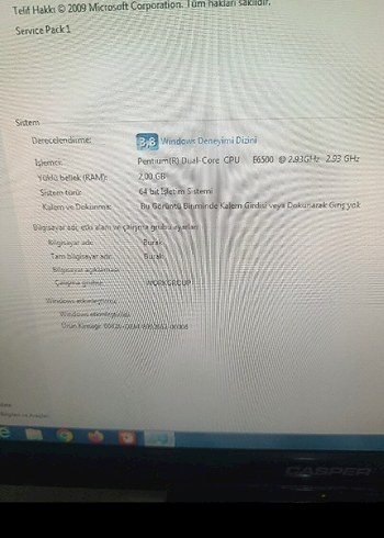Casper Windows 7 siyah Masaüstü Bilgisayar ve Klavye - Görsel 2