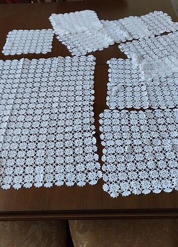 12 parça tığ işi oda takımı