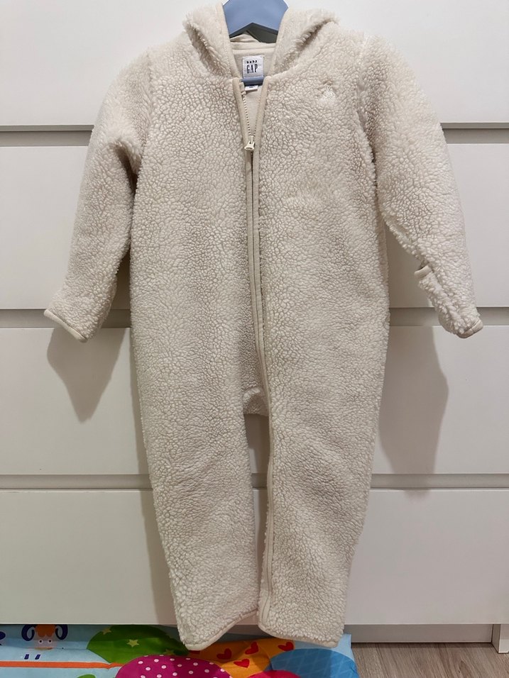GAP-Kürklü Teddy sherpa Bebek Tulumu - Görsel 4