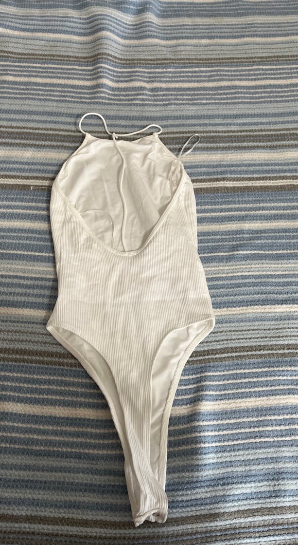 Beyaz İp Askılı Kadın Mayo - Görsel 4