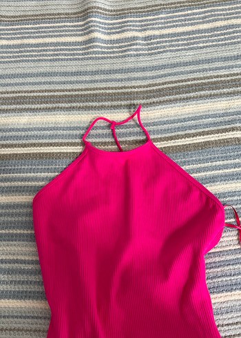 Pembe İnce Askılı Kadın Mayo - Görsel 2