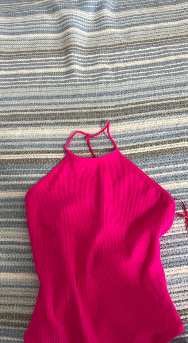 Pembe İnce Askılı Kadın Mayo - Görsel 2