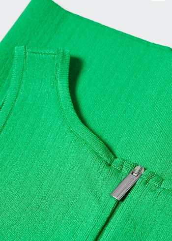 Kadın Yeşil Kolsuz Crop Top - Görsel 6