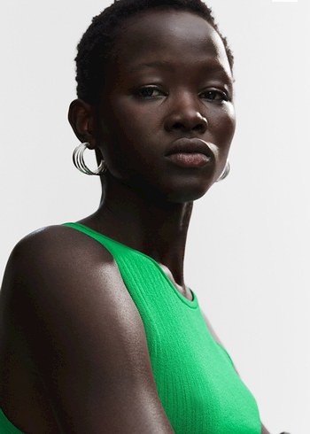 Kadın Yeşil Kolsuz Crop Top - Görsel 5