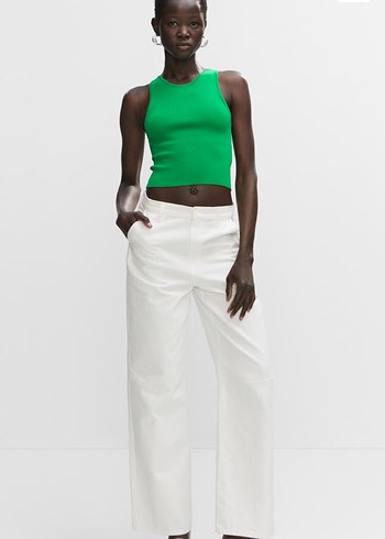 Kadın Yeşil Kolsuz Crop Top - Görsel 2