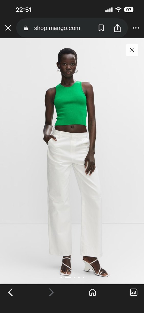 Kadın Yeşil Kolsuz Crop Top - Görsel 2