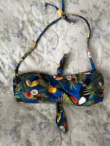 xs Beden mavi Renk Koton bikini üstü
