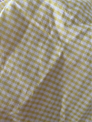 xs Beden Limon sarısı ekoseli bluz