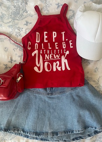 s Beden Kırmızı crop top