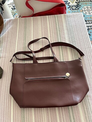 Zara bordo çanta
