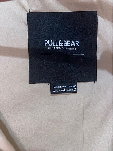 Pull and Bear PULL&BEAR Ekru Deri Şişme Mont