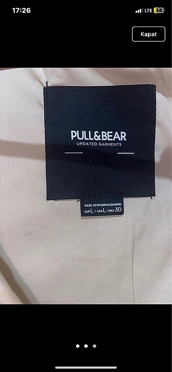 Pull and Bear Pull Bear Hiç Kullanılmamış Deri Mont
