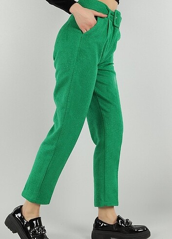 36 Beden Yeşil kaşe pantolon 