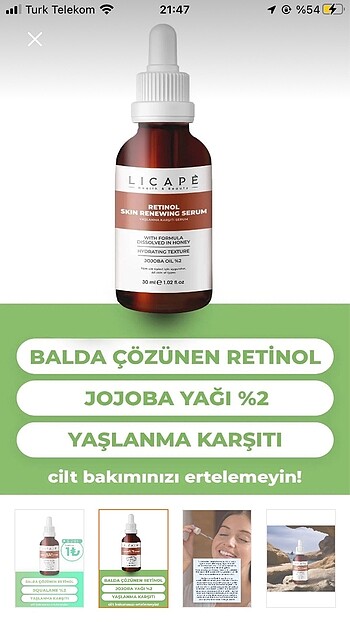 LICAPE RETİNOL SERUM