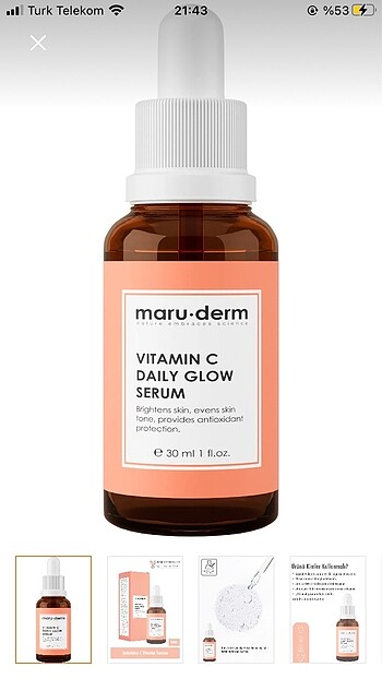 La Roche Posay MARU DERM C VİTAMİNİ AYDINLATICI YÜZ SERUM