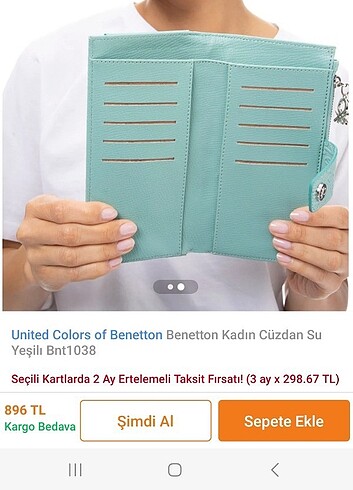  Beden turkuaz Renk Benetton cüzdan