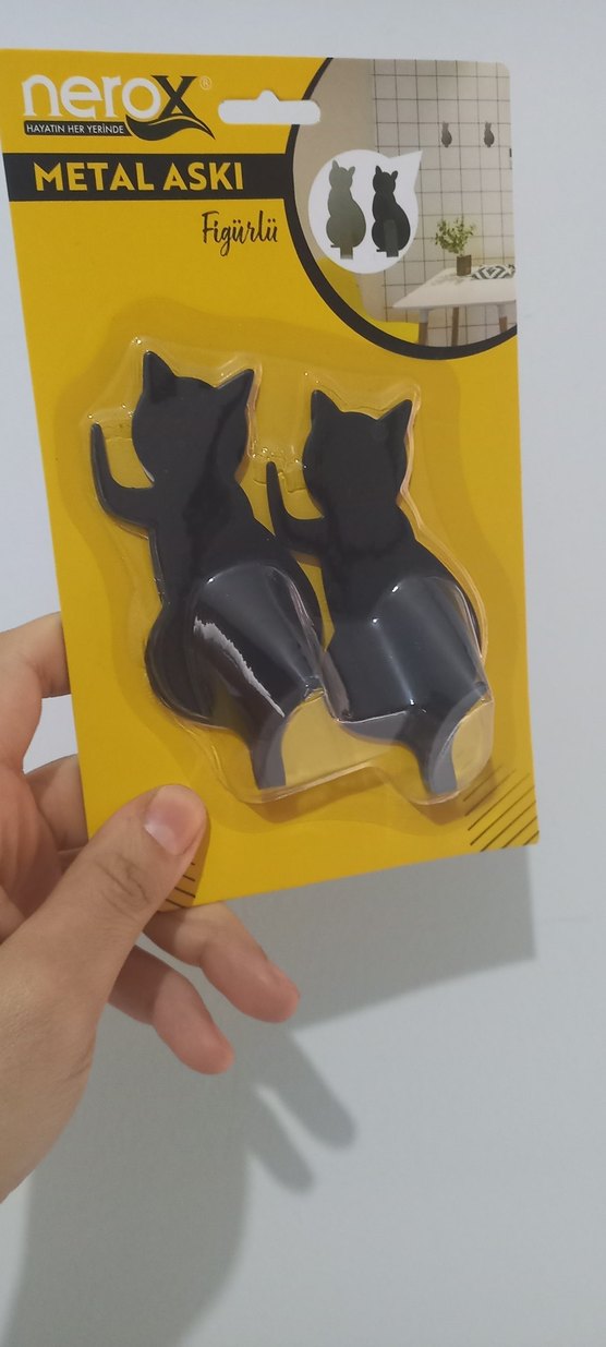 Siyah Kedi Figürlü Metal Askı - Görsel 2