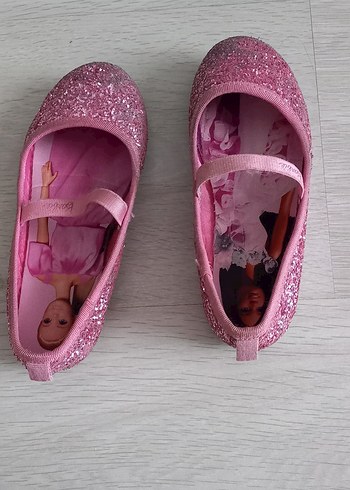 H&M Pembe Simli Kız Babet Ayakkabı