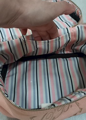 Beden Fermuarlı Pembe Kadın Makyaj Çantası