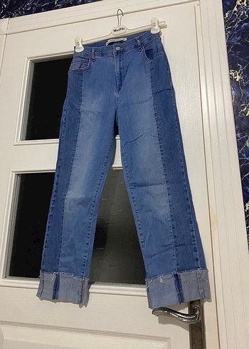 Kadın Mavi Regular Fit Midi Kot Pantolon - Görsel 5