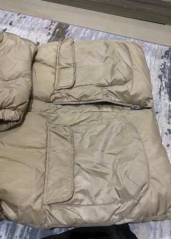 Düğmeli Bej Kadın Kışlık Mont - Görsel 2