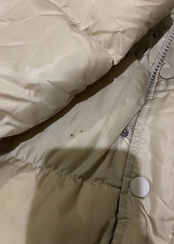 Düğmeli Bej Kadın Kışlık Mont - Görsel 3