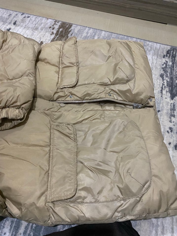 Düğmeli Bej Kadın Kışlık Mont - Görsel 2