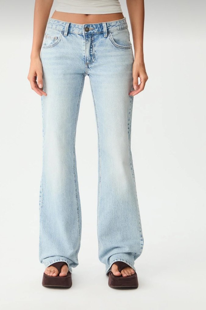 Mavi Midi Boy Rahat Kesim Kot Pantolon - Görsel 2