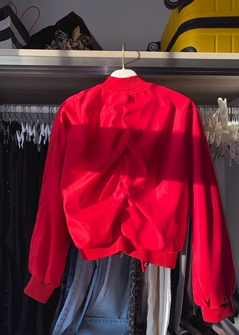 xs Beden kırmızı Renk Bomber ceket