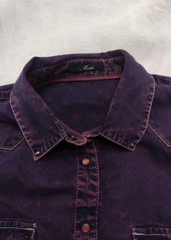 mavi jeans vintage Gömlek - Görsel 2