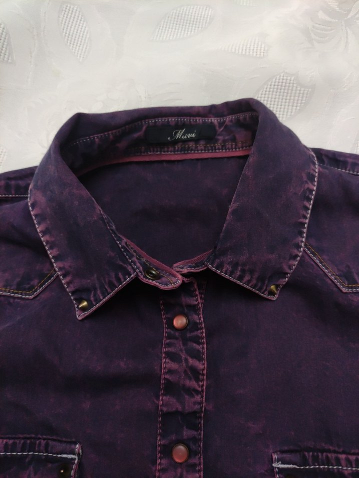 mavi jeans vintage Gömlek - Görsel 2