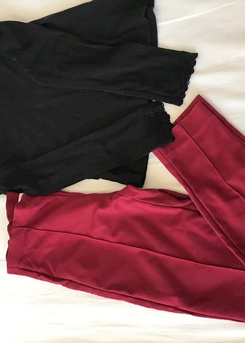 Bordo Piliseli Kadın Kumaş Pantolon
