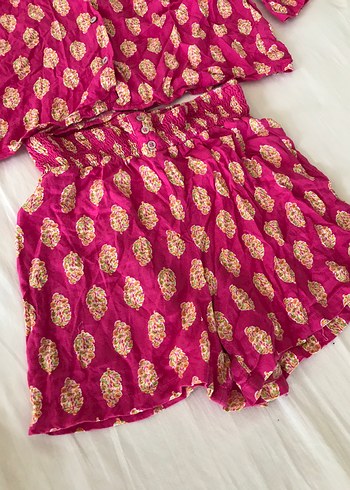 LC Waikiki Lcw Pembe Desenli Kısa ikili takım