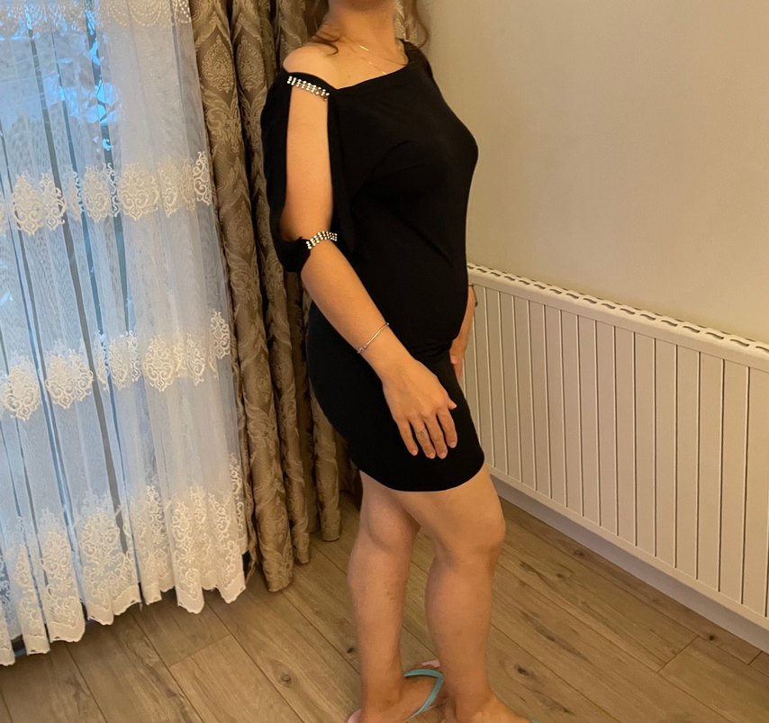 Siyah Drapeli Straplez Midi Elbise - Görsel 2