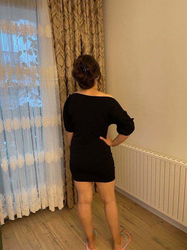 Siyah Drapeli Straplez Midi Elbise - Görsel 4