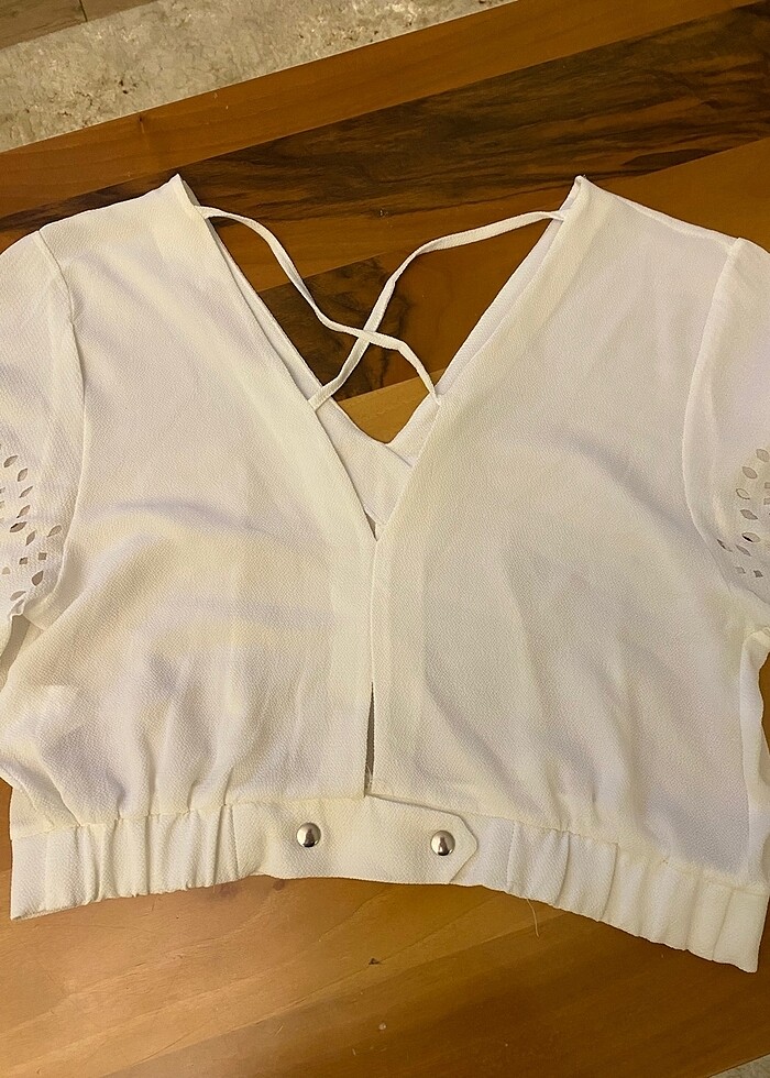 Beyaz şifon bluz - Görsel 4