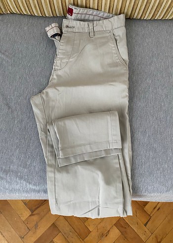 Bej Pamuklu Erkek Kemerli Regular Fit Pantolon - Görsel 7