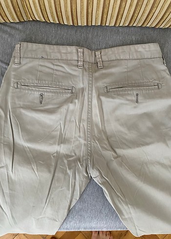 Bej Pamuklu Erkek Kemerli Regular Fit Pantolon - Görsel 8