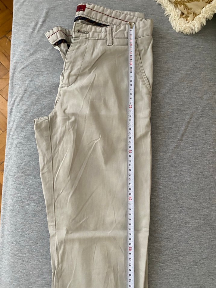 Bej Pamuklu Erkek Kemerli Regular Fit Pantolon - Görsel 4