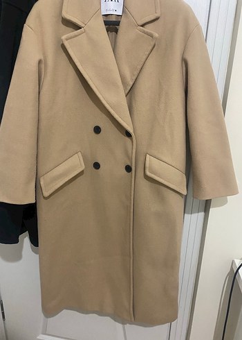 Zara Bej Çift Düğmeli Kaban - Görsel 2