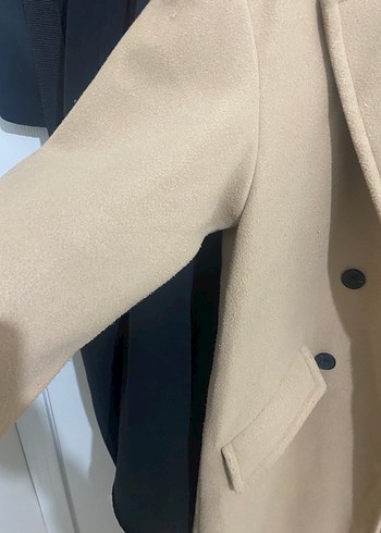 Zara Bej Çift Düğmeli Kaban - Görsel 6