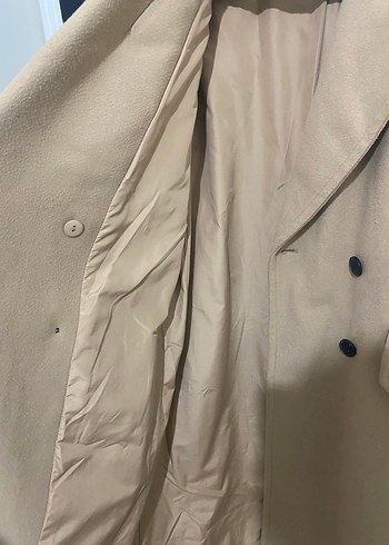 Zara Bej Çift Düğmeli Kaban - Görsel 4